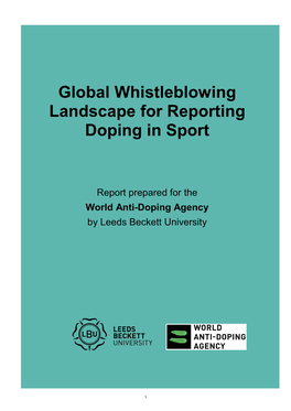 Global Whistleblowing Landscape for Reporting Doping in Sport