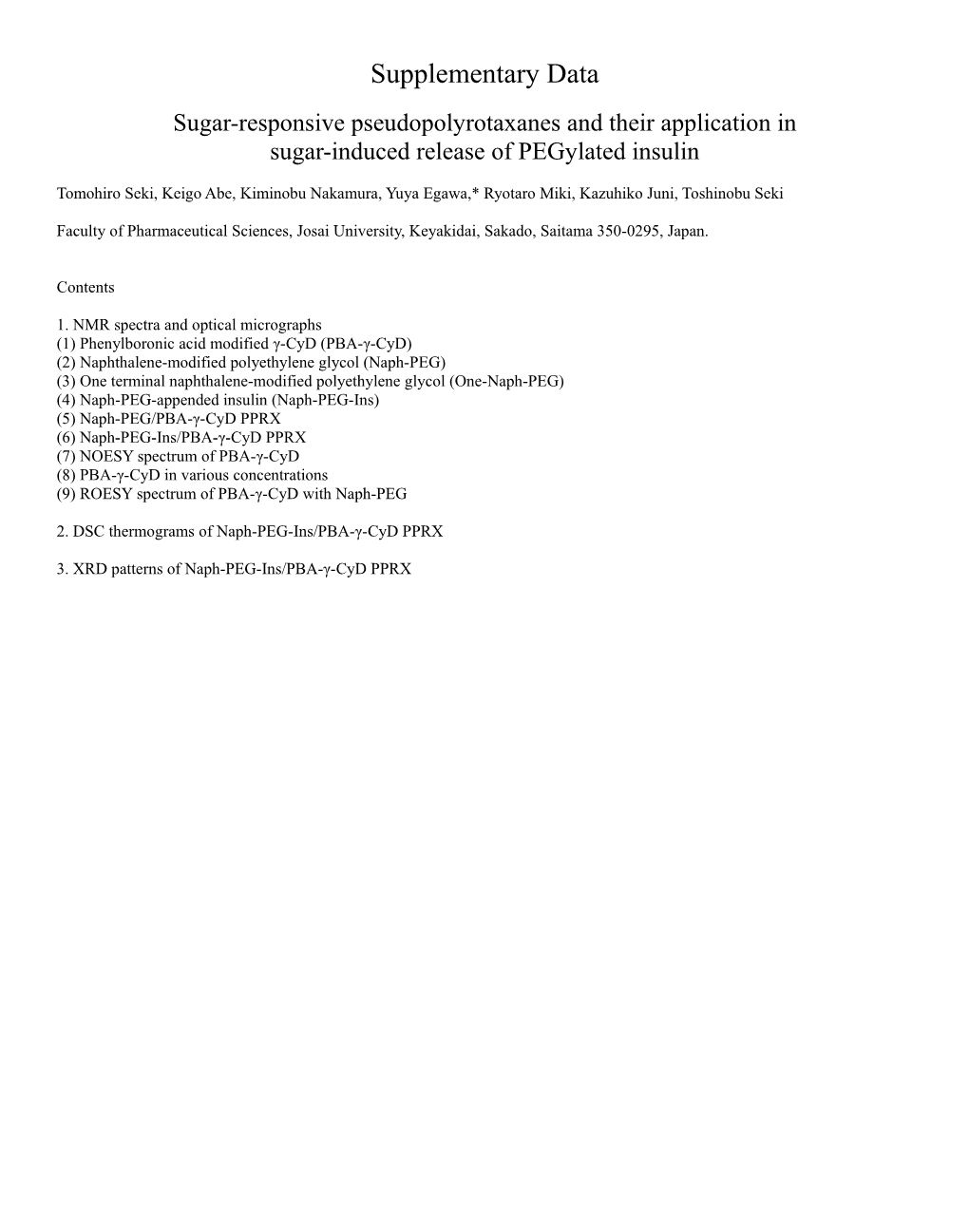 Sugar-Responsive Pseudopolyrotaxanes and Their Application In