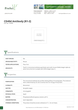 Cd49d Antibody [R1-2] Cat