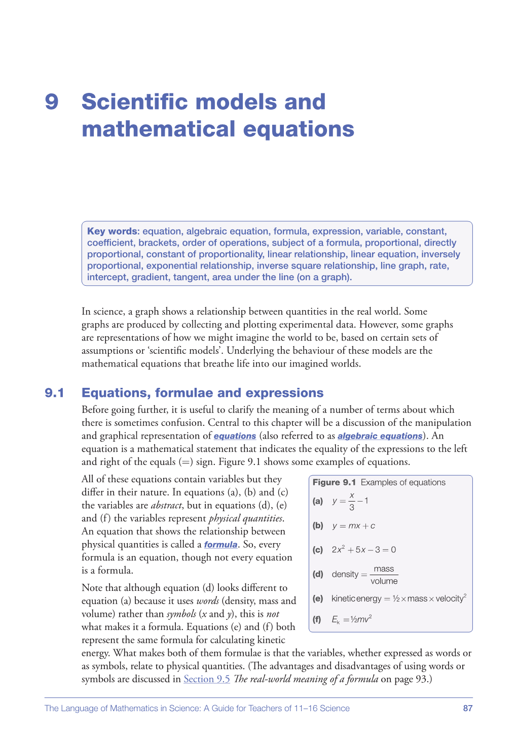 9 Scientific Models and Mathematical Equations