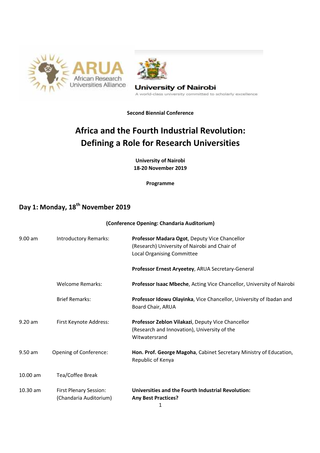 Africa and the Fourth Industrial Revolution: Defining a Role for Research Universities