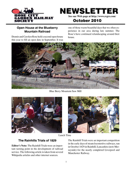 NEWSLETTER See Our Web Page at October 2010