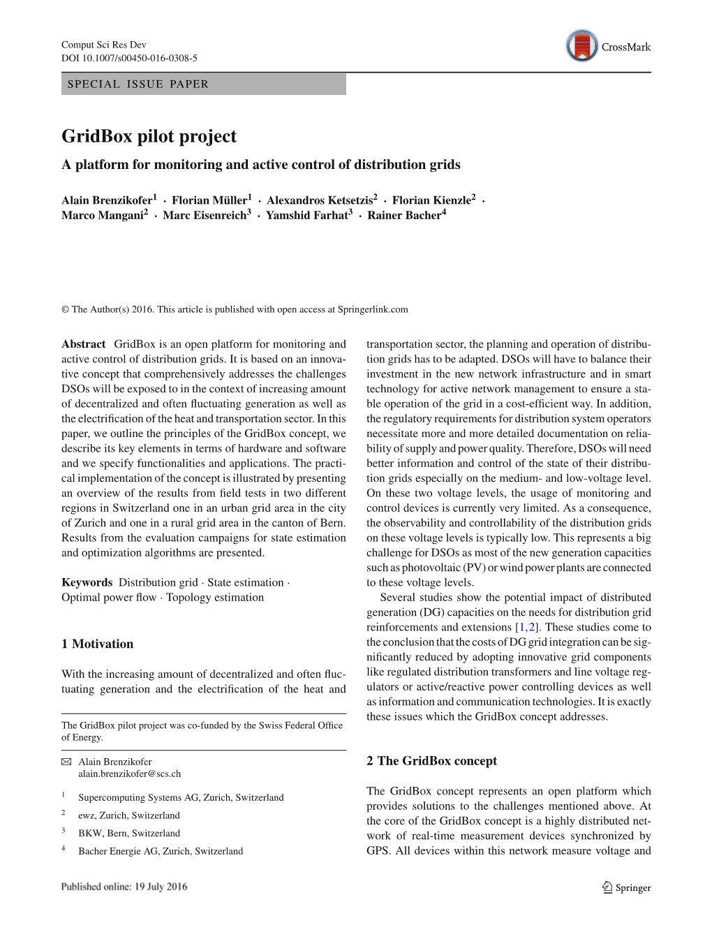 Gridbox Pilot Project a Platform for Monitoring and Active Control of Distribution Grids