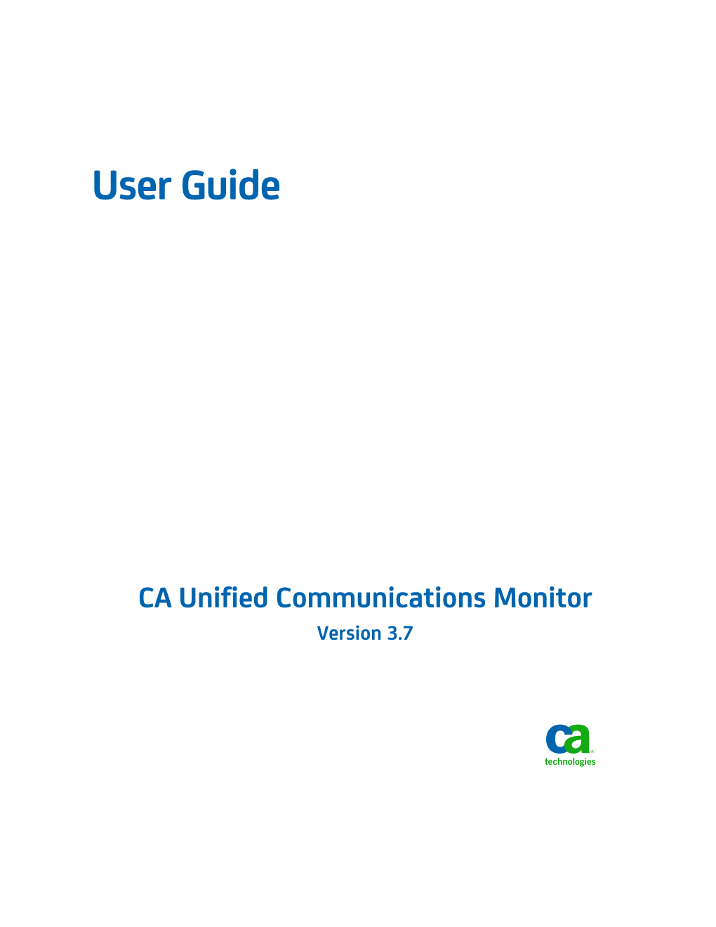 User Guide CA Unified Communications Monitor