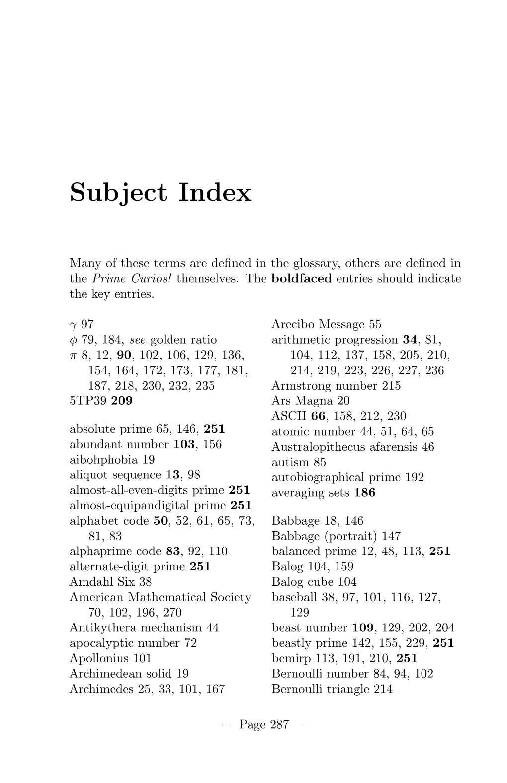 Subject Index