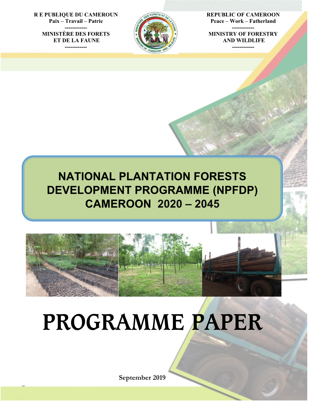 National Plantation Forests Development Programme (Npfdp) Cameroon 2020 – 2045