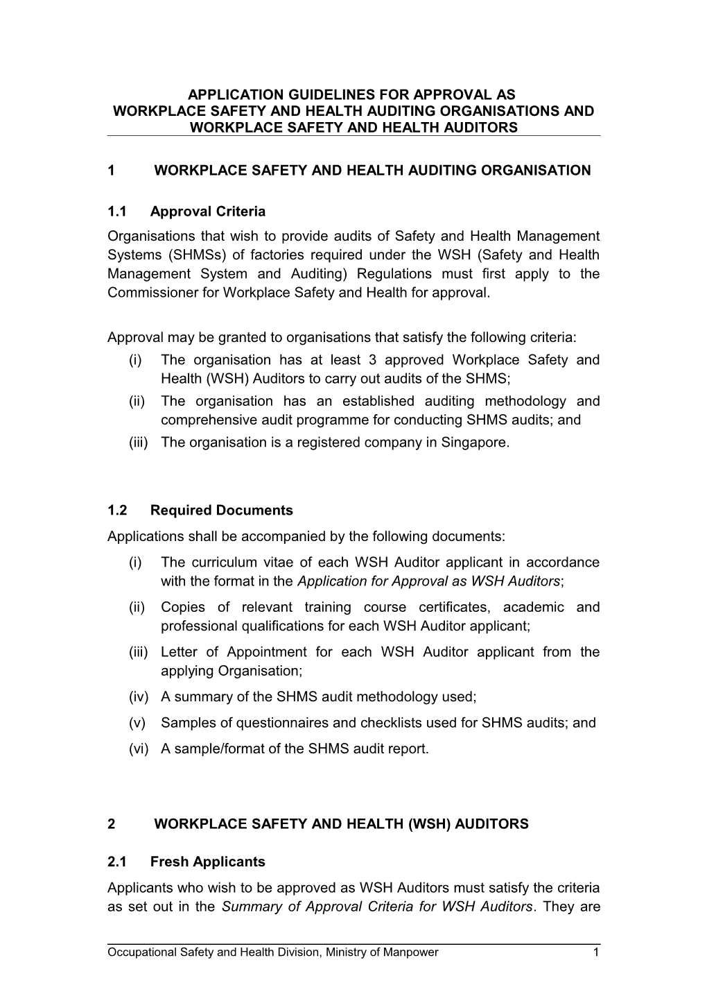 Guidelines on the Conduct of Safety Audits