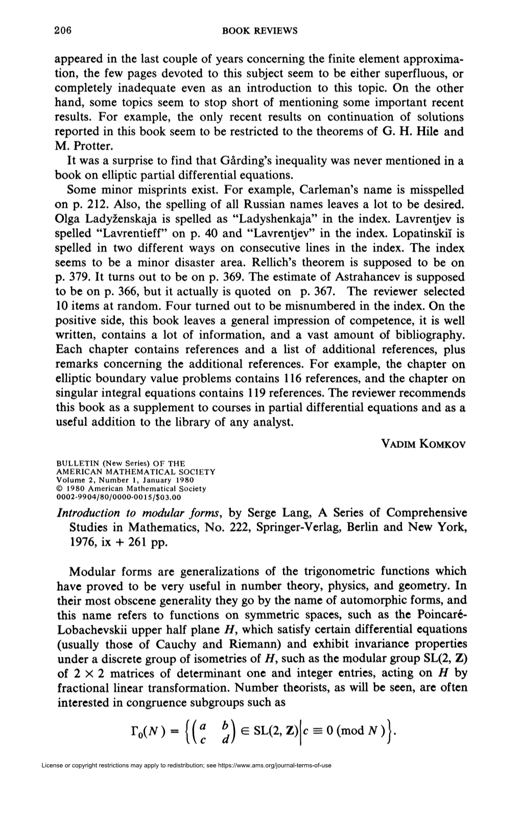 Tion, the Few Pages Devoted to This Subject Seem to Be Either Superfluous, Or Completely Inadequate Even As an Introduction to This Topic