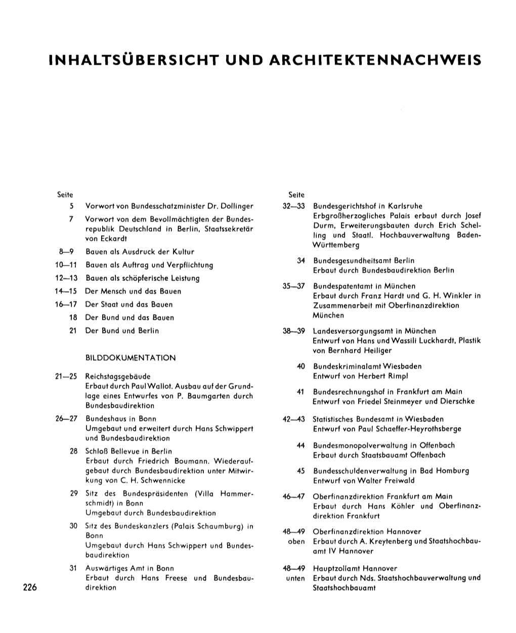 Inhaltsubersicht Und Architektennachweis