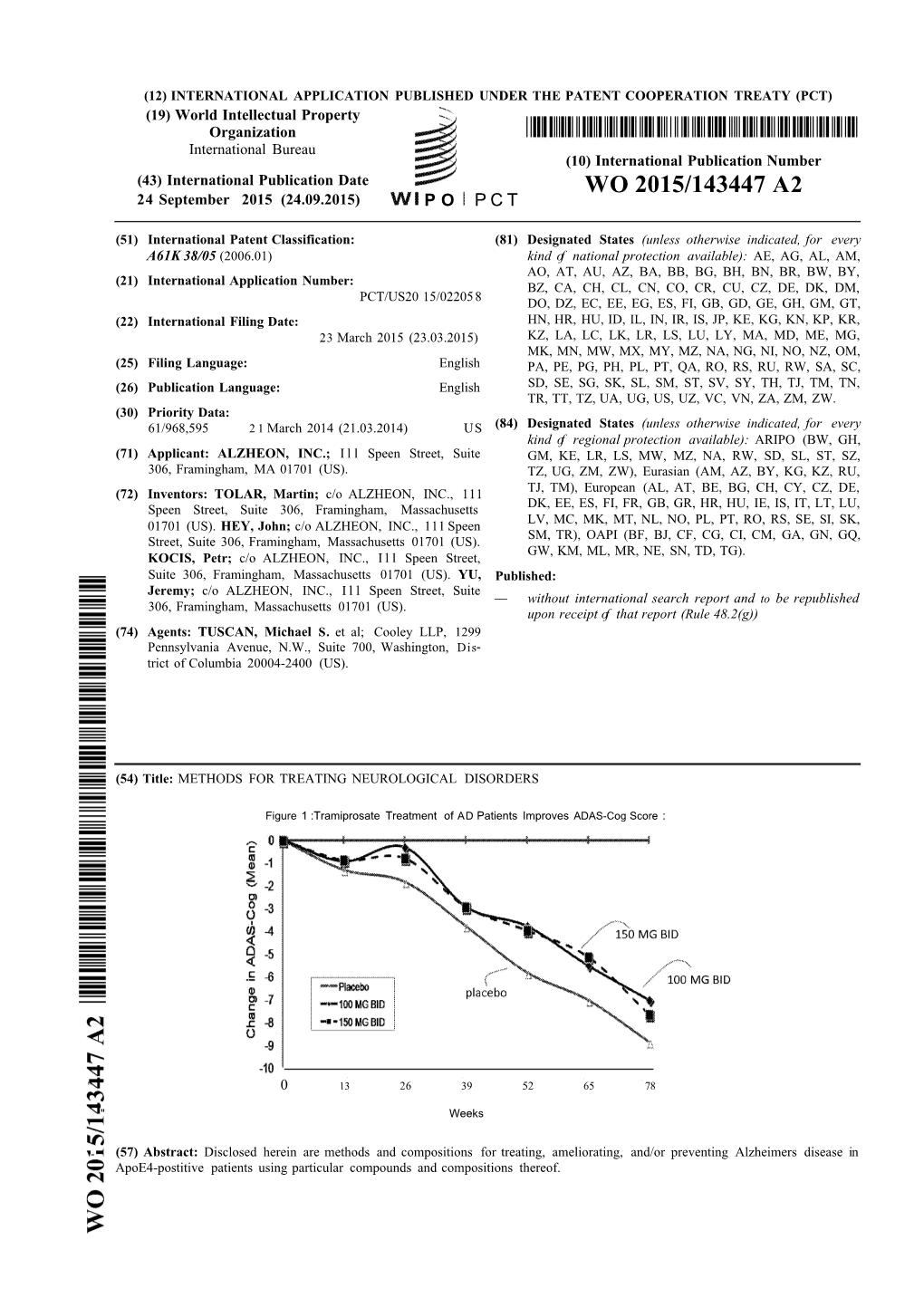 WO 2015/143447 A2 24 September 2015 (24.09.2015) P O P C T