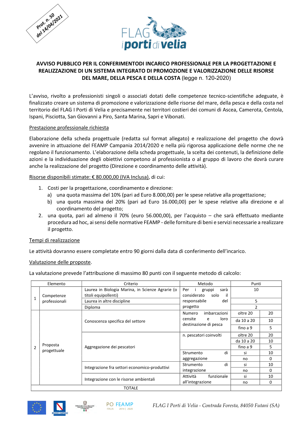 Avviso Pubblico Per Il Conferimentodi Incarico Professionale Per La Progettazione E Realizzazione Di Un Sistema Integrato Di