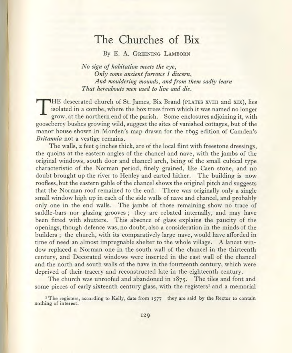 The Churches of Bix