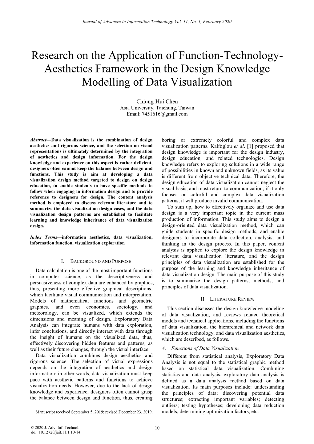 Aesthetics Framework in the Design Knowledge Modelling of Data Visualization
