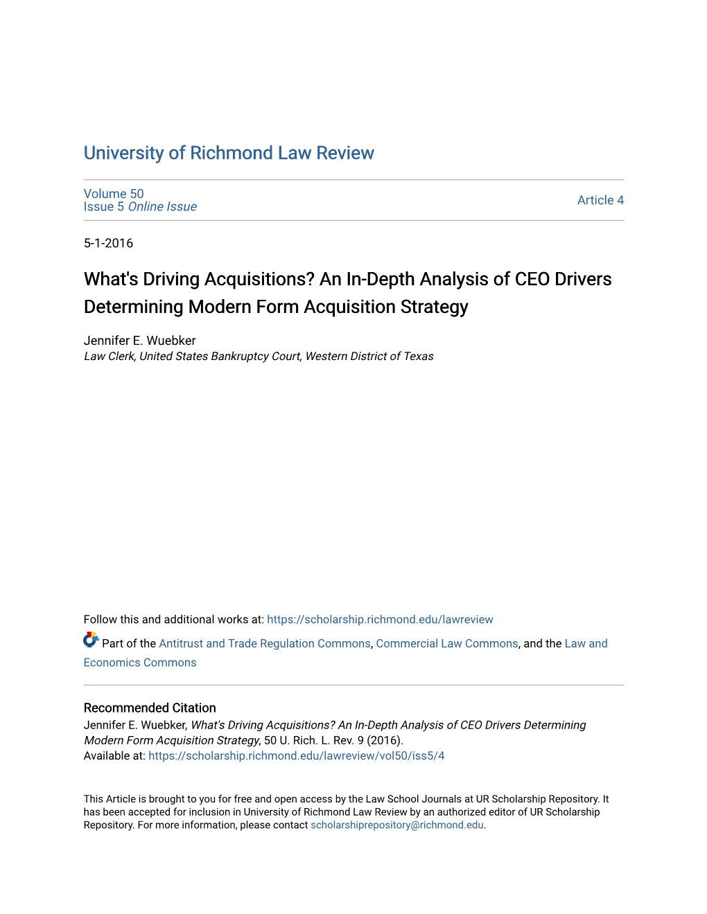 What's Driving Acquisitions? an In-Depth Analysis of CEO Drivers Determining Modern Form Acquisition Strategy