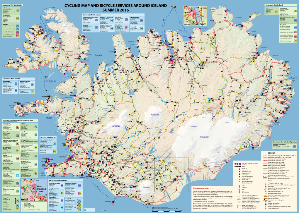 Cycling Iceland 2016 Map Is Based on Maps from the National Land Survey of Iceland