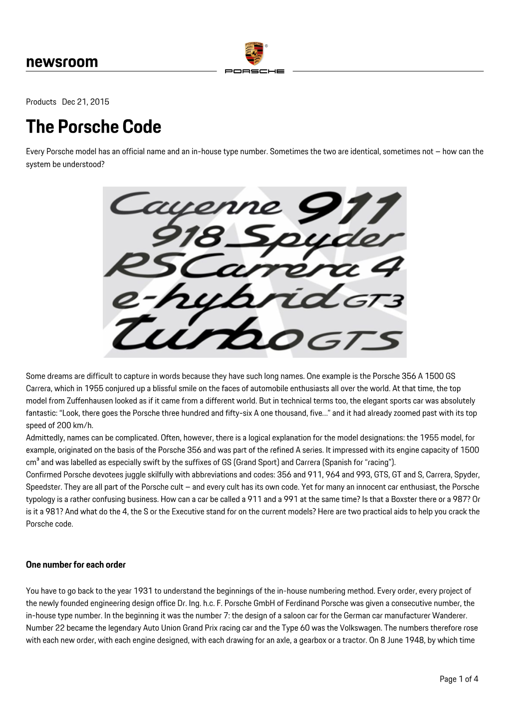 The Porsche Code Every Porsche Model Has an Official Name and an In-House Type Number