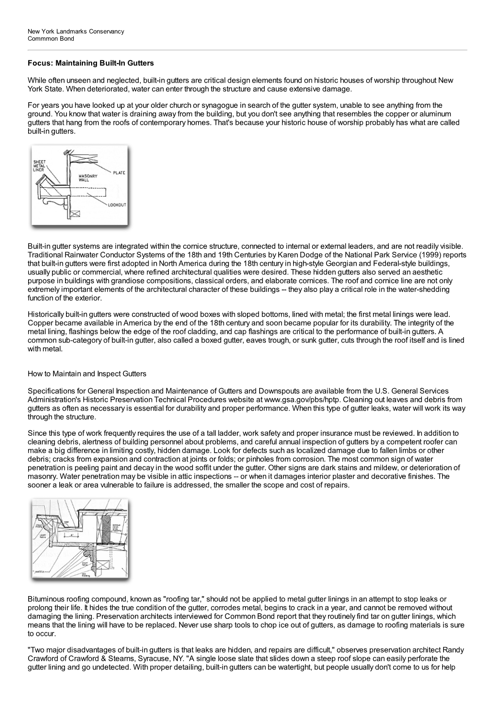 Focus: Maintaining Built-In Gutters While Often Unseen and Neglected