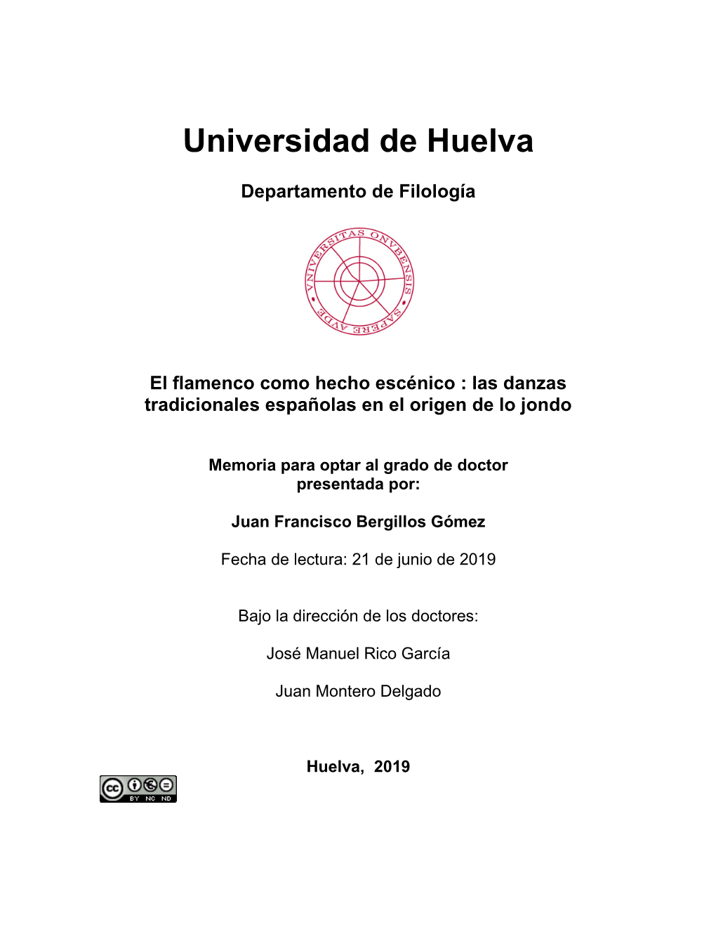 Universidad De Huelva Departamento De Filología El Flamenco Como