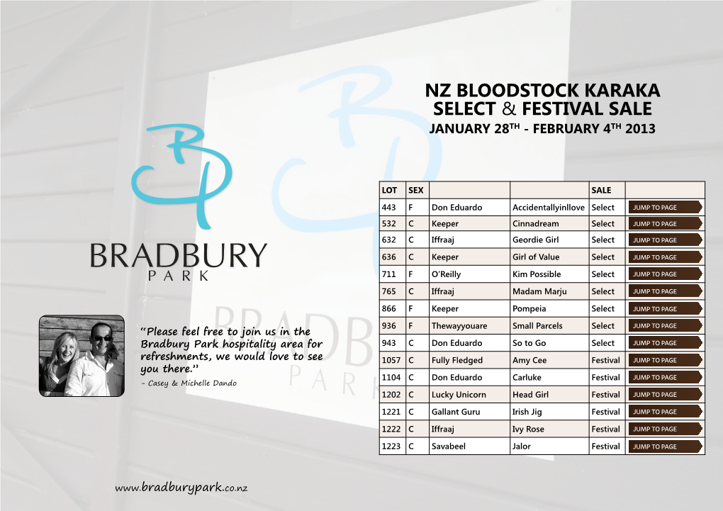 NZ Bloodstock Karaka Select & FESTIVAL SALE