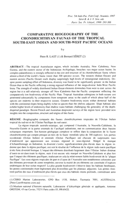 Comparative Biogeography of the Chondrichthyan Faunas of the Tropical South-East Indian and South-West Pacific Oceans