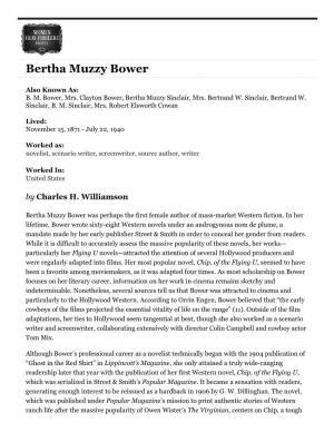 Bertha Muzzy Bower