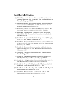 David Lewis Publications