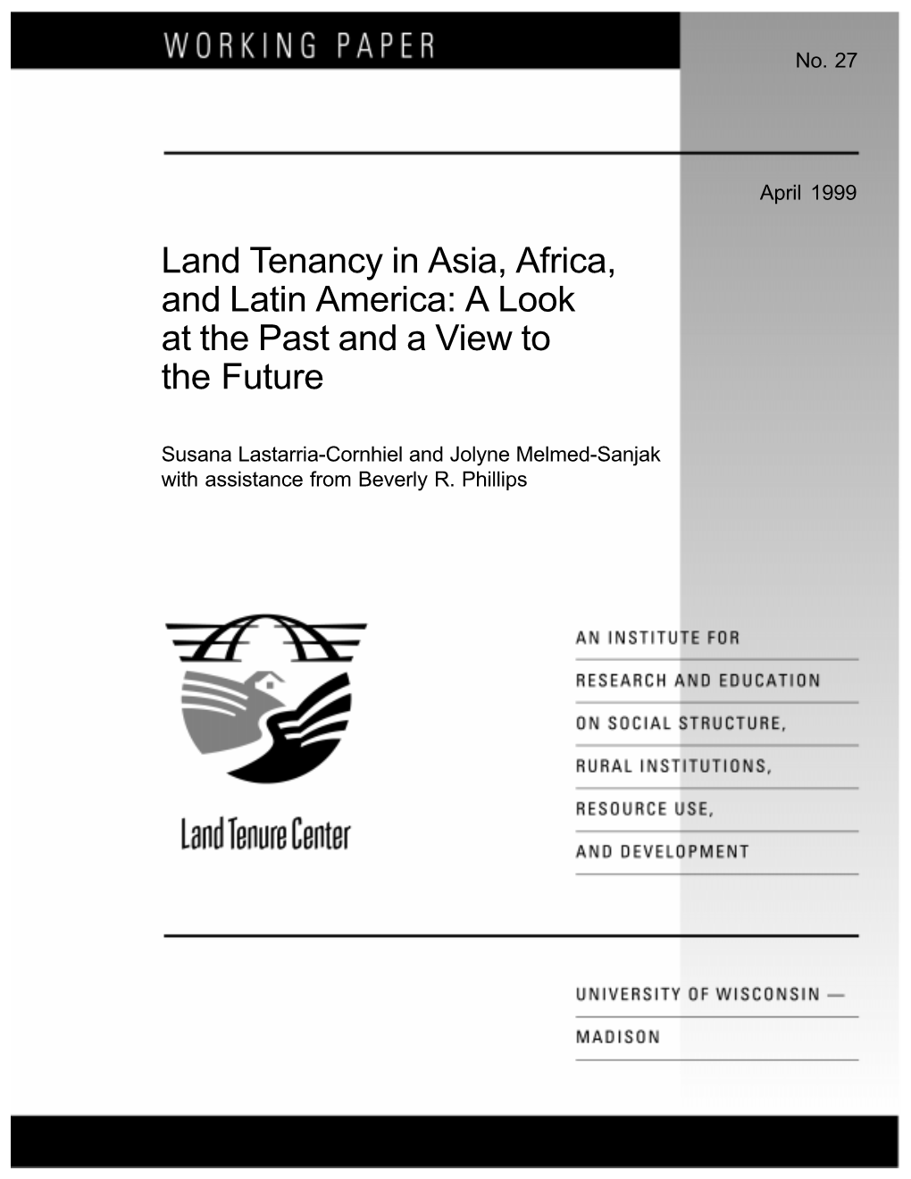 Land Tenancy in Asia, Africa, and Latin America: a Look at the Past and a View to the Future