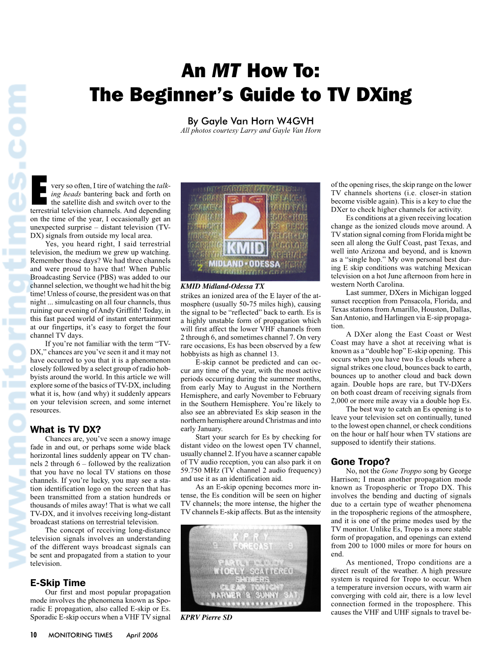 An MT How To: the Beginner's Guide to TV Dxing