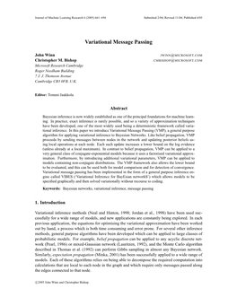 Variational Message Passing