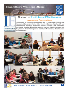 Division of Institutional Effectiveness Assessment Conversations the Division of Institutional Effectiveness and Dr