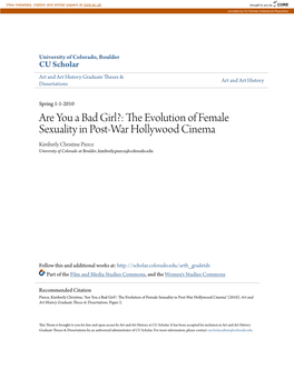 Are You a Bad Girl?: the Evolution of Female Sexuality in Post-War