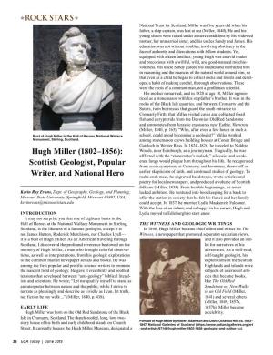 Hugh Miller (1802–1856): Scottish Geologist, Popular Writer, And