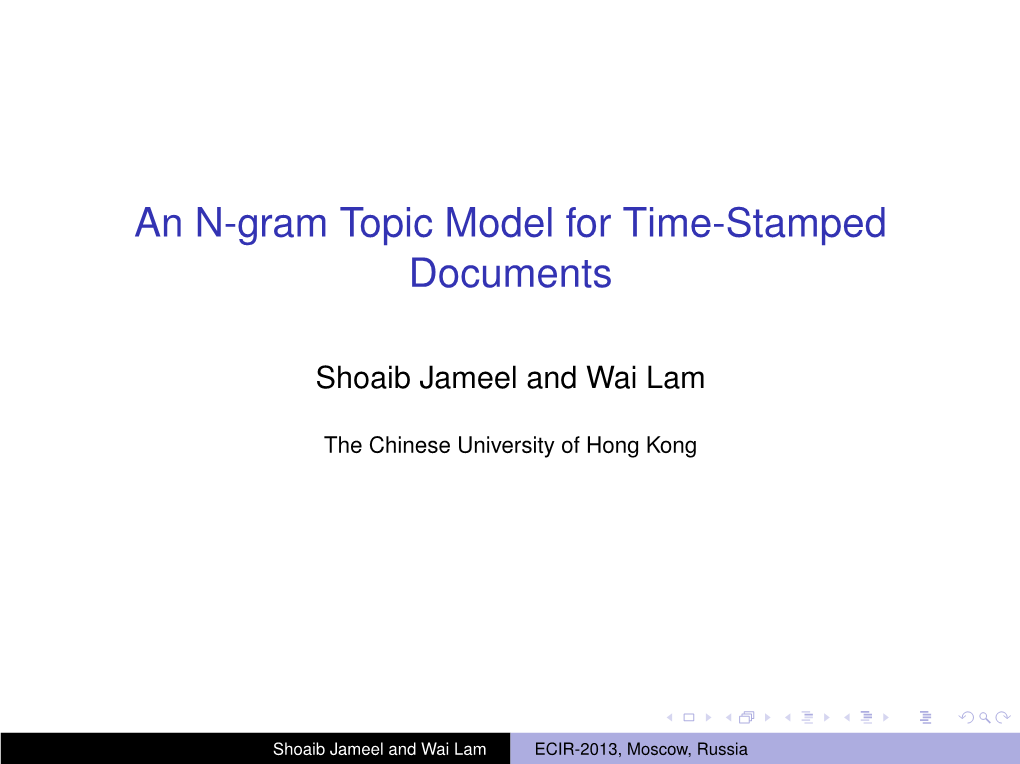 An N-Gram Topic Model for Time-Stamped Documents