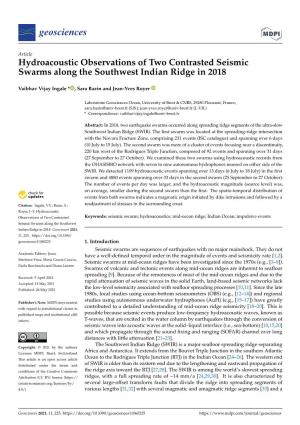 Hydroacoustic Observations of Two Contrasted Seismic Swarms Along the Southwest Indian Ridge in 2018