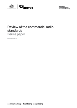 Review of the Commercial Radio Standards Issues Paper