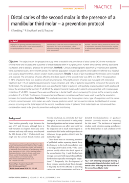 Distal Caries of the Second Molar in the Presence of a Mandibular Third Molar – a Prevention Protocol