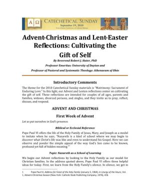 Advent-Christmas and Lent-Easter Reflections