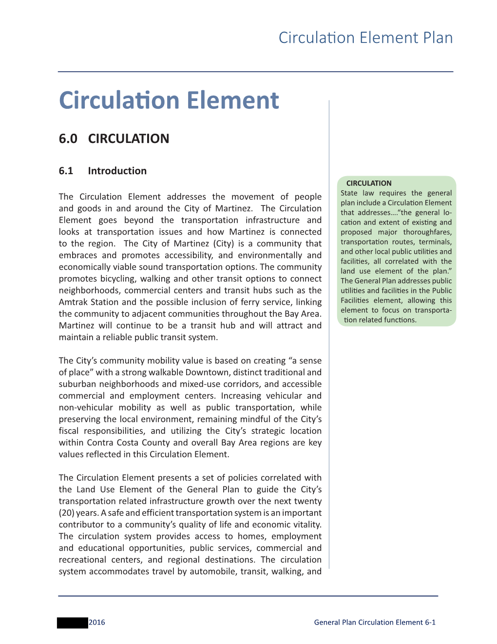 Circulation Element Plan