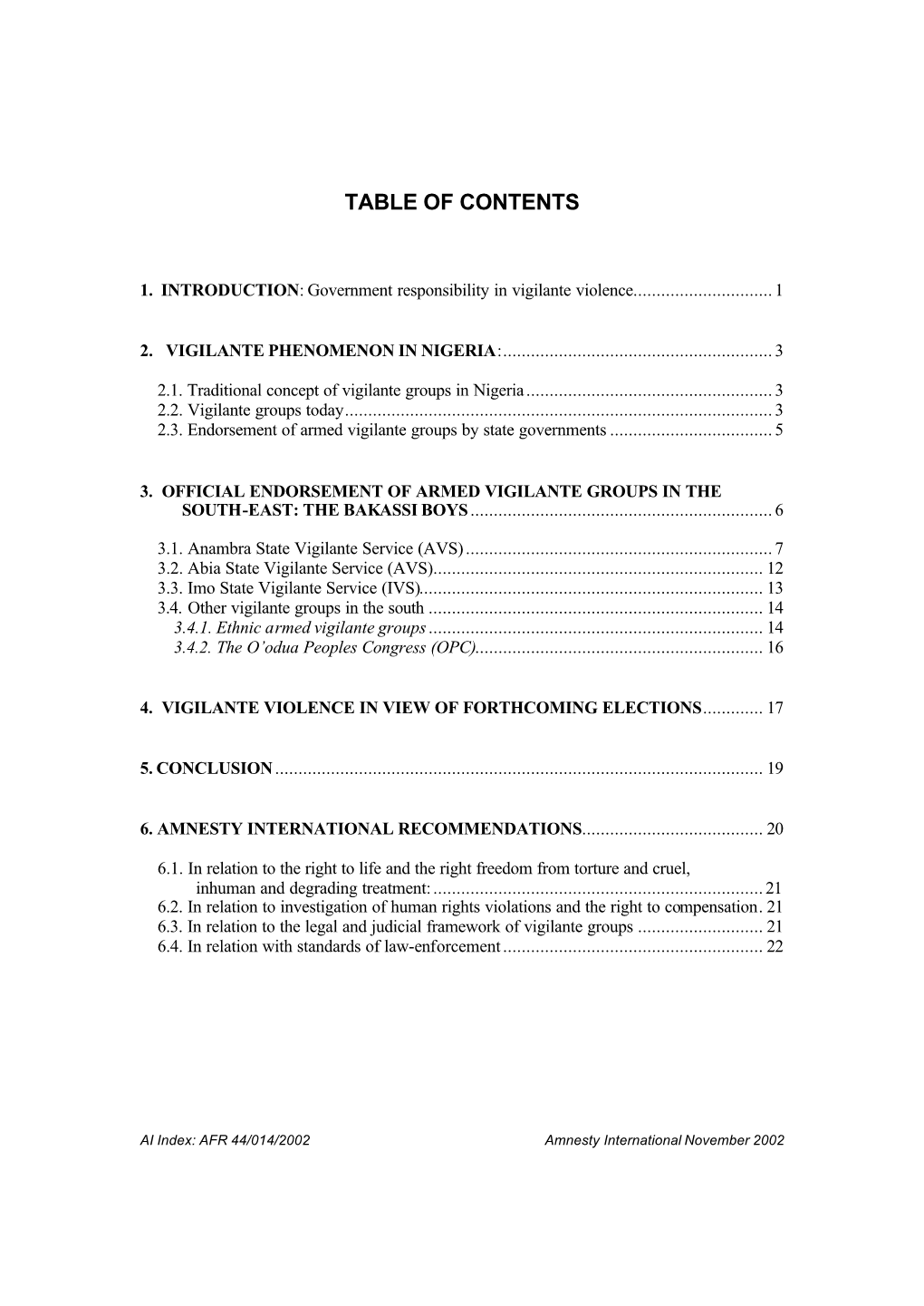 Table of Contents