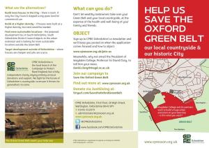 Help Us Save the Oxford Green Belt