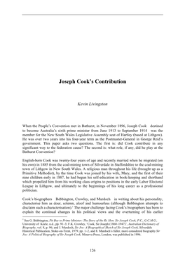 Joseph Cook's Contribution