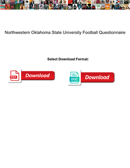 Northwestern Oklahoma State University Football Questionnaire