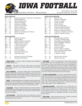 Hawkeyesports.Com Iowa State at #9/10 Iowa