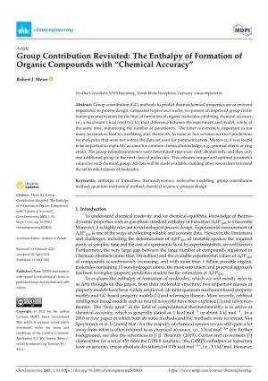 The Enthalpy of Formation of Organic Compounds with “Chemical Accuracy”