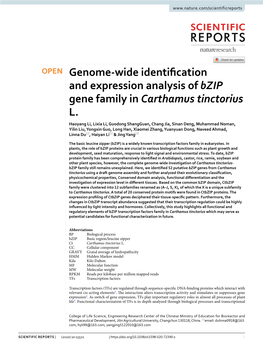 Genome-Wide Identification and Expression Analysis of Bzip Gene