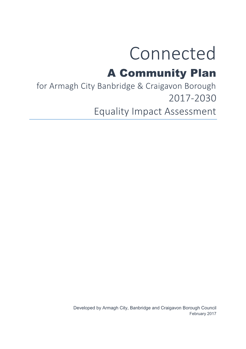 Connected – a Community Plan – 2017-2030 Equality- Impact