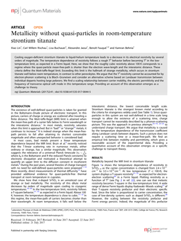 Metallicity Without Quasi-Particles in Room-Temperature Strontium Titanate