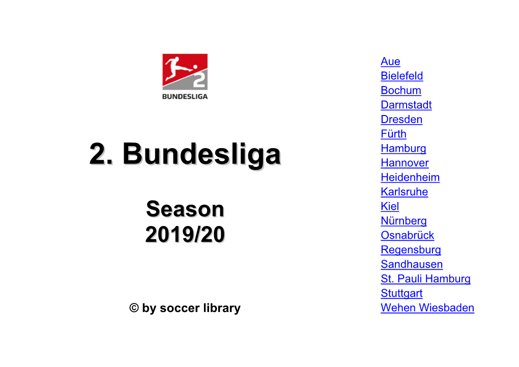 2. Bundesliga - Season 2019/20
