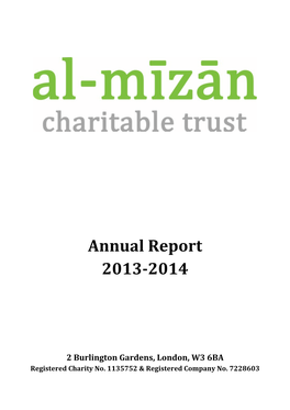 Annual Report 2013-‐2014