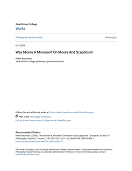 Was Moore a Moorean? on Moore and Scepticism